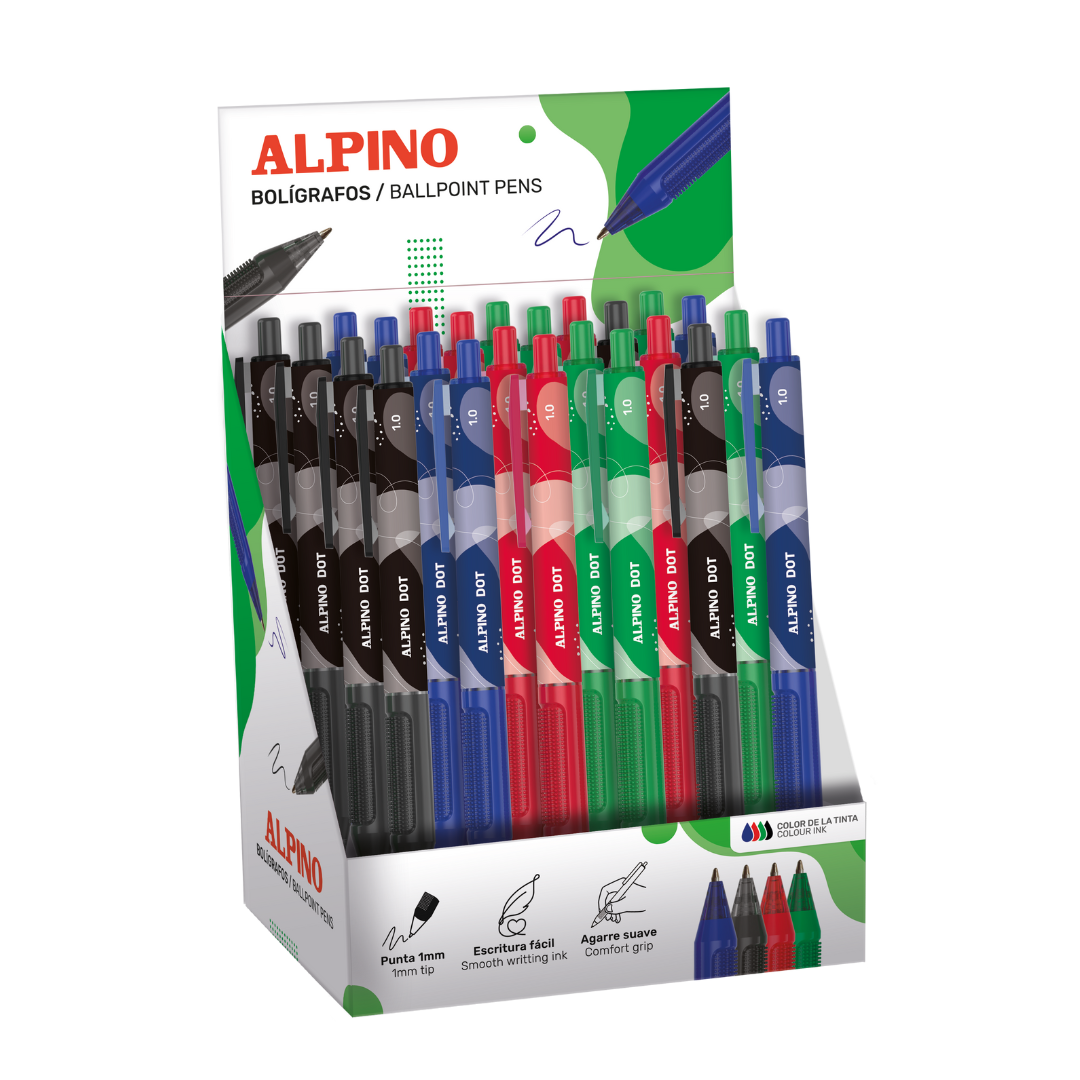 Display Pixuri, Varf 1 Mm, Alpino Dot - 24 Culori Asortate/display