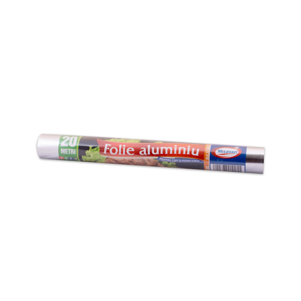 Folie de Aluminiu Misavan, 29cm x 20m, Folie Aluminiu, Folie de Aluminiu, Folie Aluminiu Alimentare, Folie Alimentara de Aluminiu, Folie Aluminiu Subtire, Folie Aluminiu Aragaz