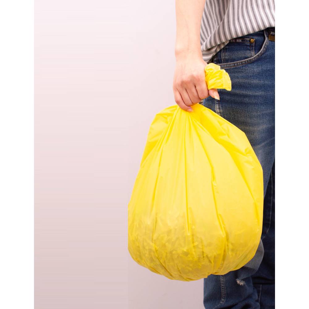 Rola 10 Saci Menajeri pentru Colectare Selectiva Brilli, 120 l, Galbeni, Saci de Menaj, Rola Saci Menajeri, Saci Menajeri 120 l, Saci Menajeri in Rola, Saci Menaj cu Manere, Saci Menajeri Parfumati, Saci pentru Menaj, Saci Gunoi