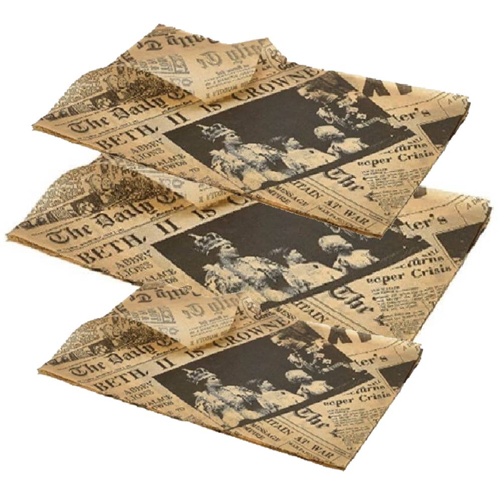 Set 1000 de Naproane din Hartie pentru Tava/Masa, Model Ziar, 30x40 Cm, 70 g/m2, Napron Hartie, Napron Masa, Suport Farfurii Hartie, Servete din Hartie pentru Farfurii, Napron Hartie de Tava, Servete din Hartie