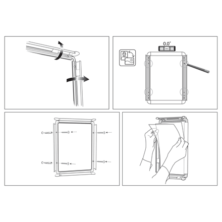 Rama Pentru Perete Nobo, Aluminiu, Cu Clip, A1, Gri
