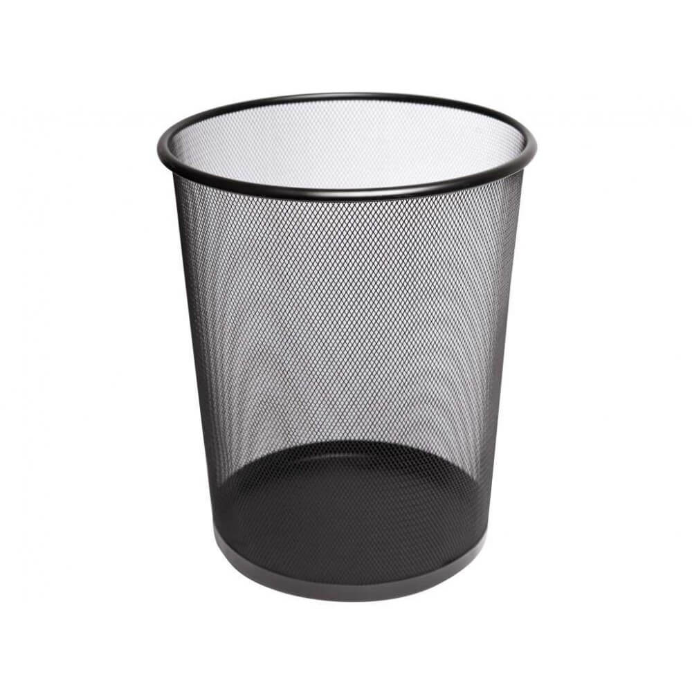 CASA OFFICE Cos pentru Birou Metalic Tip Plasa, Culoare Negru, 26x28 cm