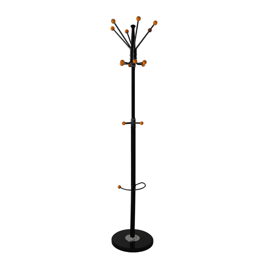 Cuier Metalic 14 Agatatori, Baza Din Marmura, Suport Umbrele, Office Products Stockholm - Negru
