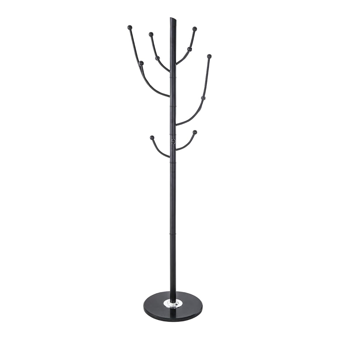 Cuier Metalic 11 Agatatori, Baza Din Marmura, Office Products Helsinki - Negru