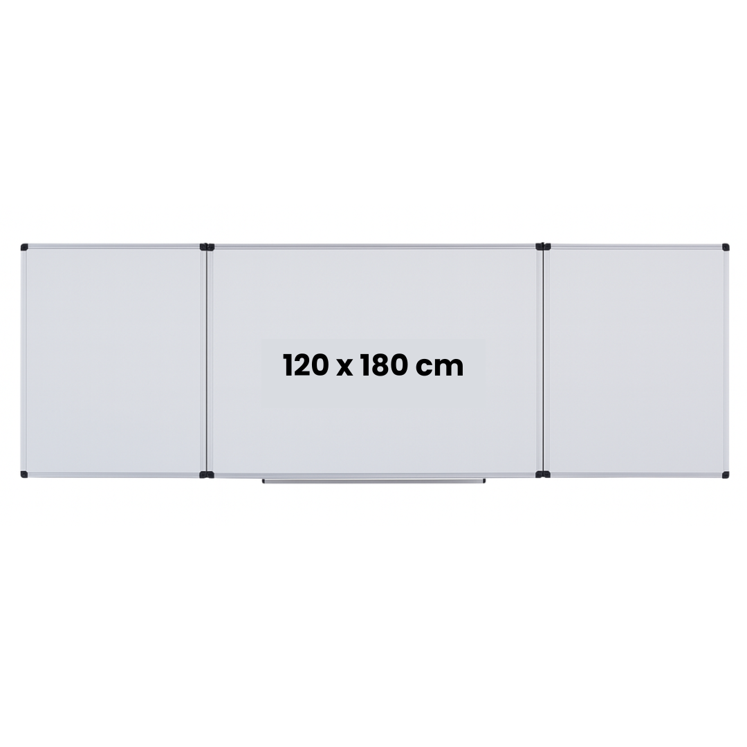 Tabla Alba Magnetica, Triptica, 120x180cm + 2 X 90x120cm, Cu 5 Suprafete De Scris, Optima