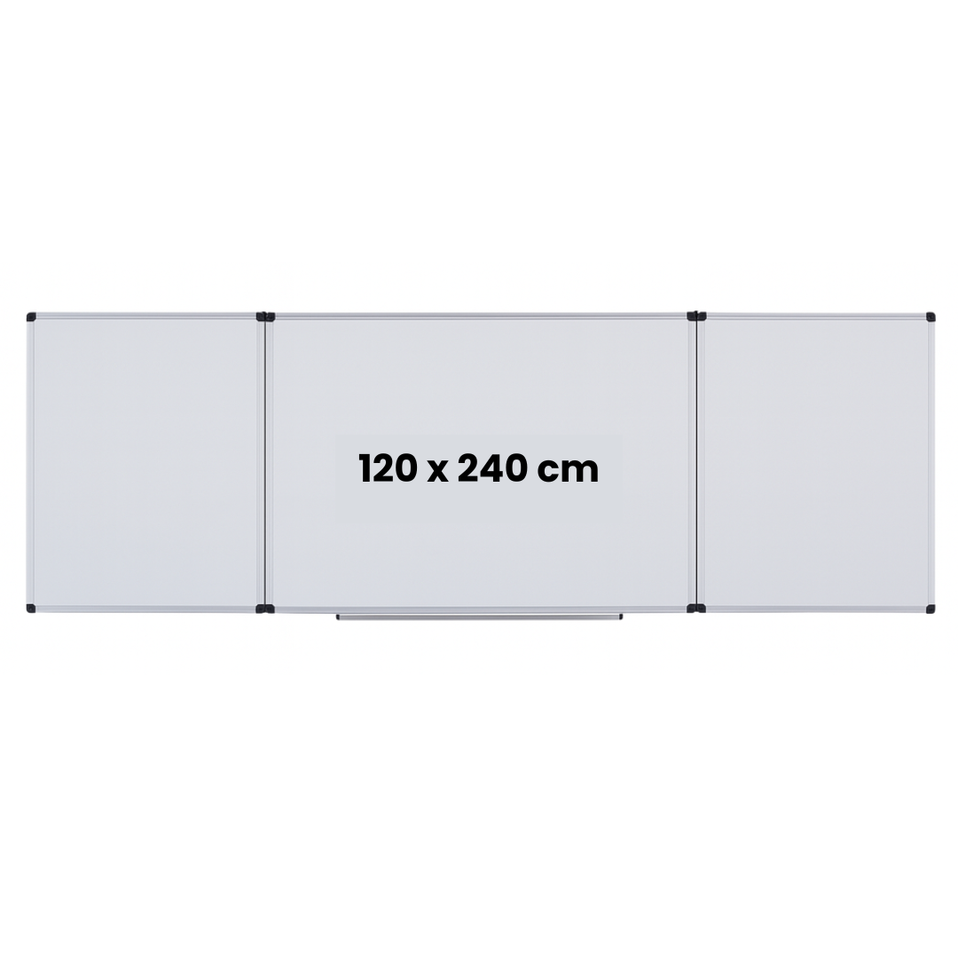 Tabla Alba Magnetica, Triptica, 120x240cm + 2 X 120x120cm, Cu 5 Suprafete De Scris, Optima