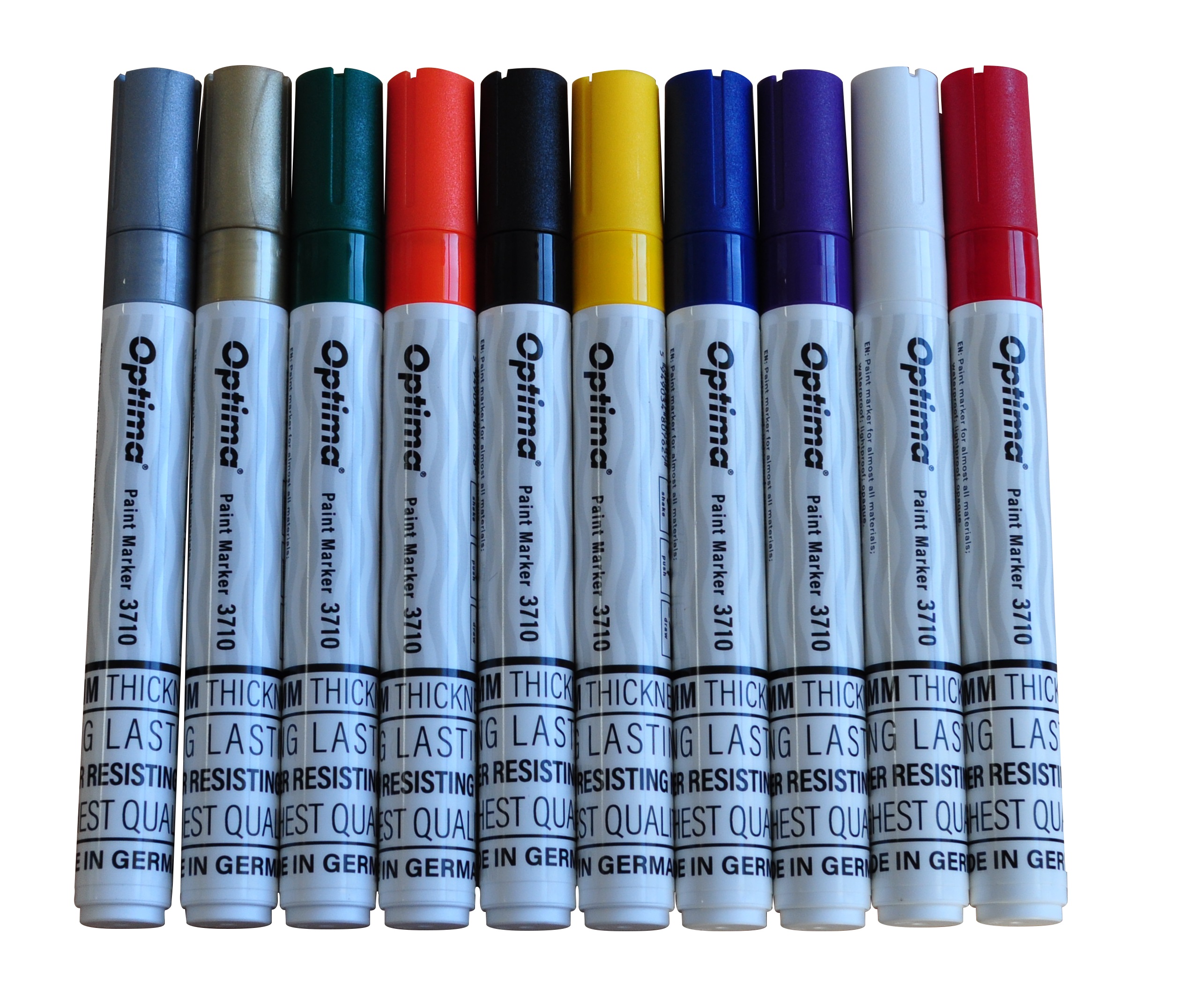 Marker Cu Vopsea Optima Paint 3710, Varf Rotund 4.5mm, Grosime Scriere 2-3mm - Alb