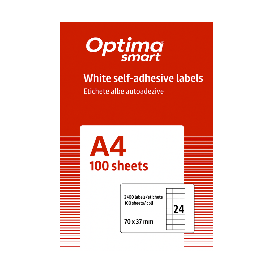 Etichete Albe Autoadezive 24/a4, 70 X 37 Mm, 100 Coli/top, Optima Smart
