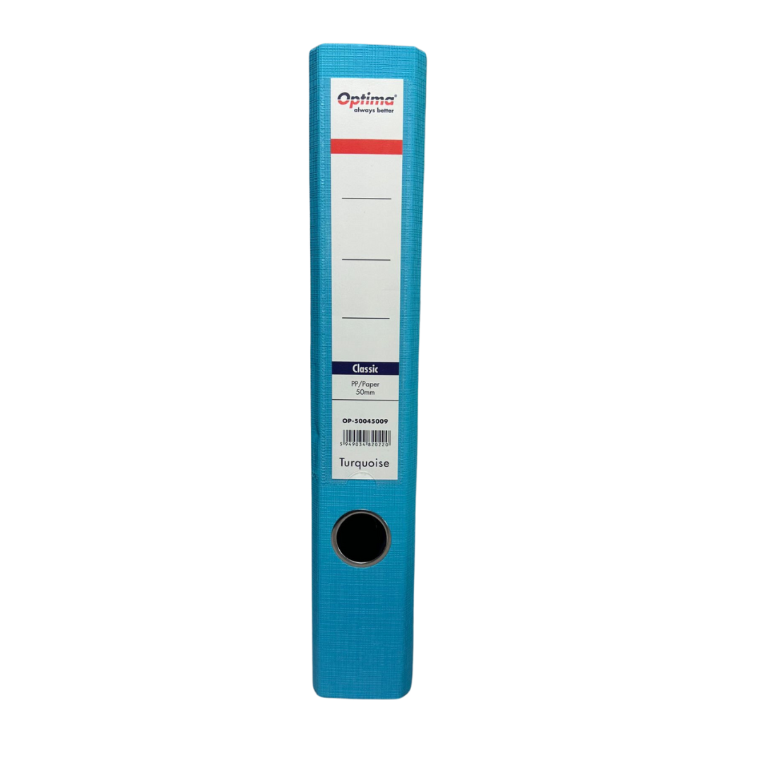 Biblioraft A4, Plastifiat Pp/paper, Margine Metalica, 50 Mm, Optima Classic - Sky Blue