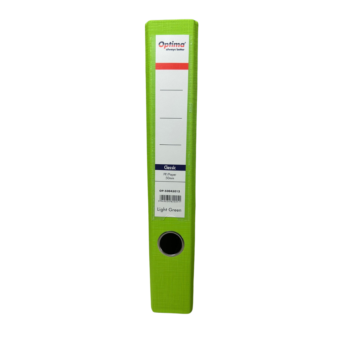 Biblioraft A4, Plastifiat Pp/paper, Margine Metalica, 50 Mm, Optima Classic - Verde Deschis