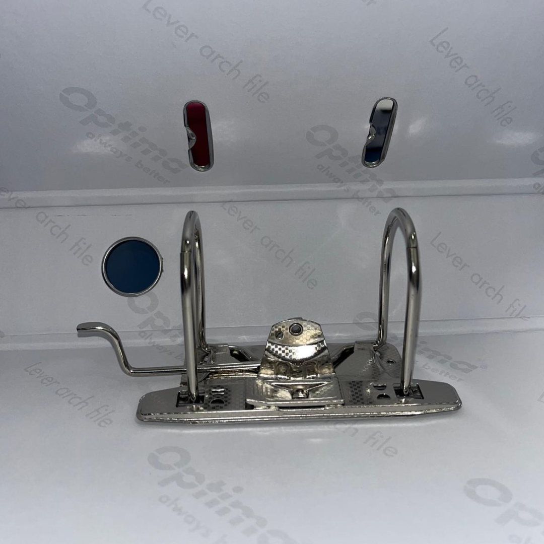 Biblioraft A4, Plastifiat Pp/paper, Margine Metalica, 75 Mm, Optima Classic - Visiniu