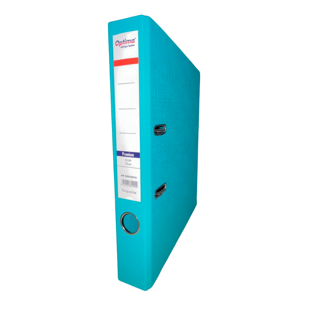 Biblioraft A4, Plastifiat Pp/pp, Margine Metalica, 50 Mm, Optima Premium - Turcoaz