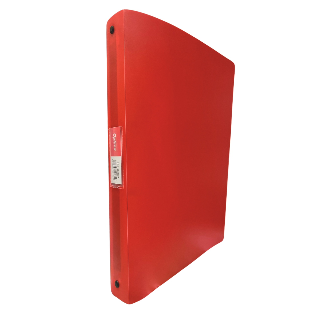 Caiet Mecanic 4 Inele - D16mm, Coperti Flexibile Pp, Optima Flex - Rosu Transparent