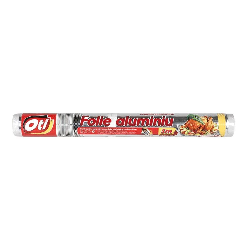 Folie Alimentara Aluminiu OTI, 29cm x 5m, Folie din Aluminiu pentru Alimente, Folii din Aluminiu pentru Alimente, Folii Alimentare din Aluminiu, Folie din Aluminiu