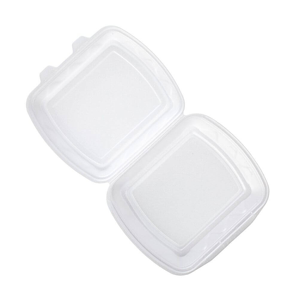 Caserole Meniu, 24x21x7 cm, 100 Buc/Set, Polistiren Expandat, Culoare Alba, Caserola Unica Folosinta Polistiren, Caserole Polistiren, Caserole Unica Folosinta Meniuri, Ambalaje Catering, Cutii Unica Folosinta Meniu, Caserole Fast Food, Caserola Meniu