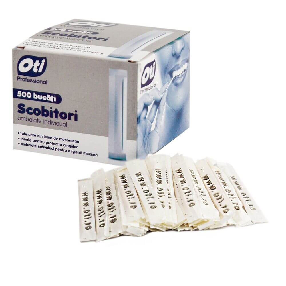 Scobitori din Lemn OTI, 500 Buc/Set, Lungime 65 mm, Ambalate Individual, Scobitori din Lemn, Scobitori pentru Petreceri, Scobitori pentru Aperitive, Scobitori Festive, Scobitori pentru Picnic