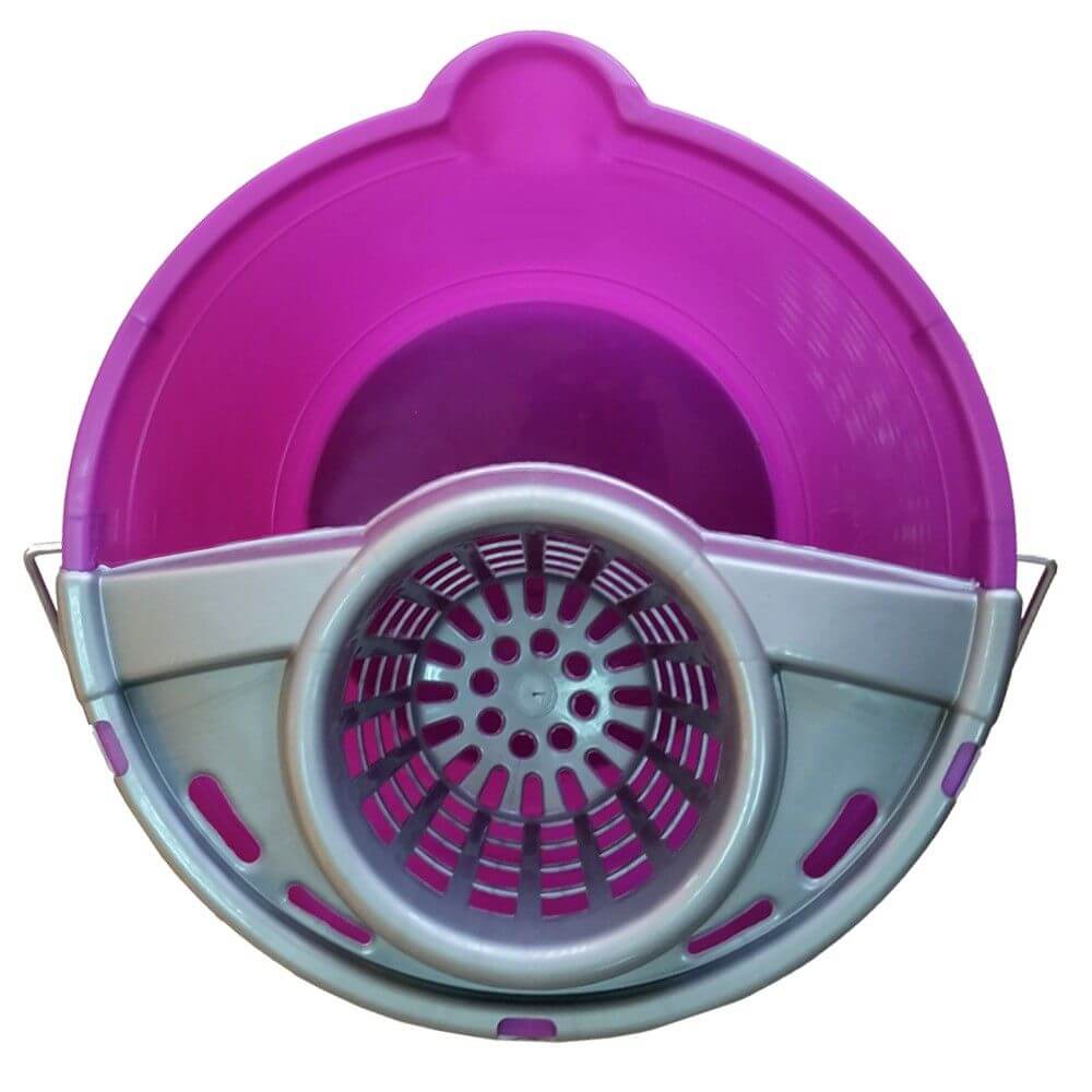 Galeata Rotunda cu Storcator OTI, Capacitate 10L, Polipropilena, Culoare Mov, Galeata pentru Curatenie, Galeata pentru Mop, Galeti cu Storcator, Galeata pentru Uz Casnic, Galeata Rotunda pentru Mop