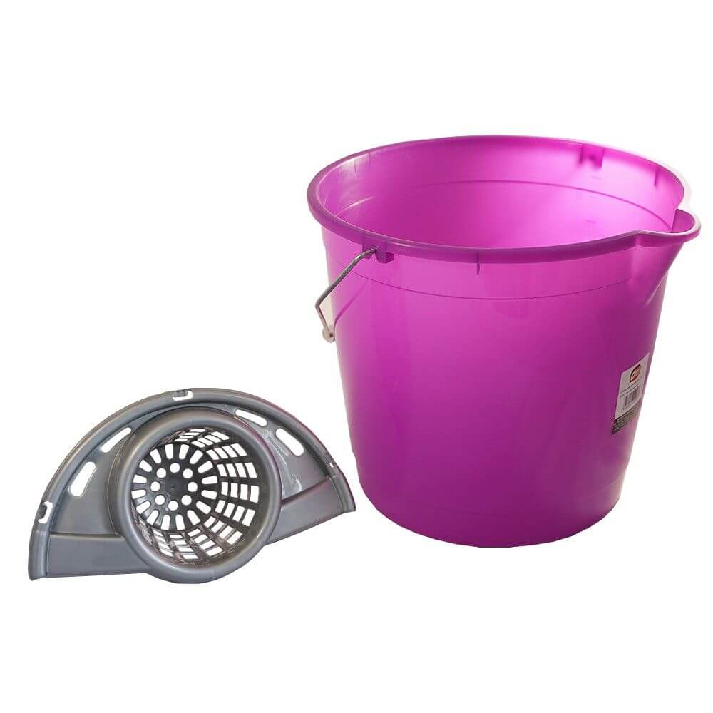 Galeata Rotunda cu Storcator OTI, Capacitate 10L, Polipropilena, Culoare Mov, Galeata pentru Curatenie, Galeata pentru Mop, Galeti cu Storcator, Galeata pentru Uz Casnic, Galeata Rotunda pentru Mop