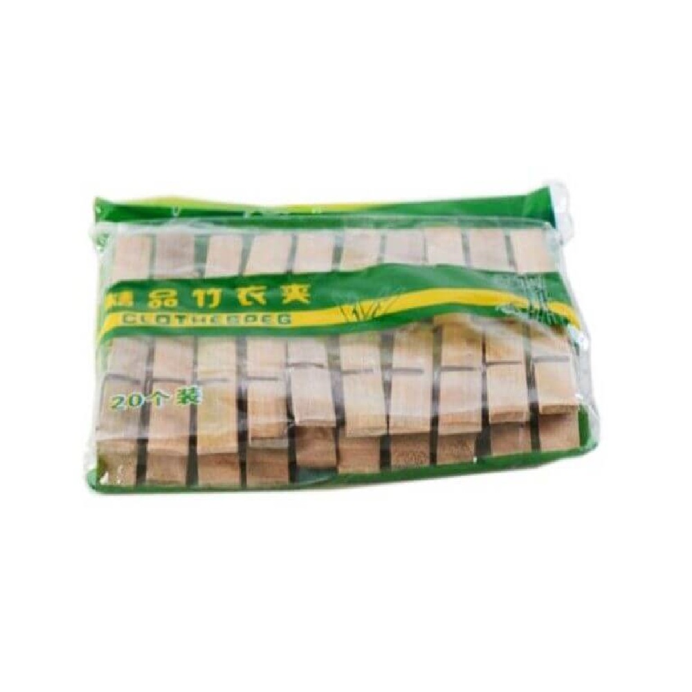 Carlige pentru Rufe, 20 Buc/Set, Lemn de Bambus, Lungime 6 cm, Culoare Natur, Carlige din Lemn pentru Rufe, Carlige din Lemn pentru Haine, Clesti pentru Rufe, Carlige de Rufe din Lemn