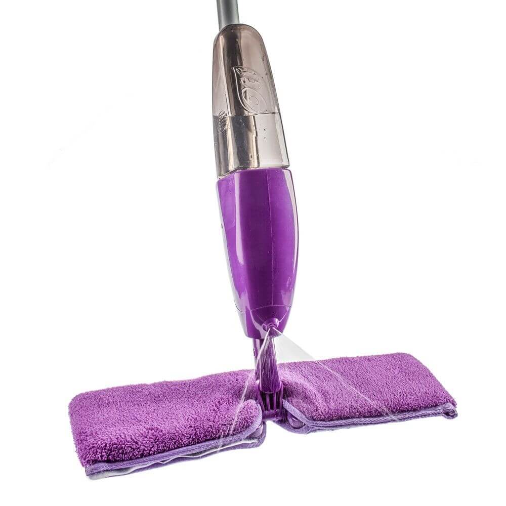 Rezerva Mop Tip Spray OTI, Microfibra, Culoare Mov/Gri, Rezerve Spray pentru Mop, Rezerva pentru Mop Plat, Rezerve Spray cu 2 Fete pentru Mop, Accesorii Curatenie, Accesorii Menaj
