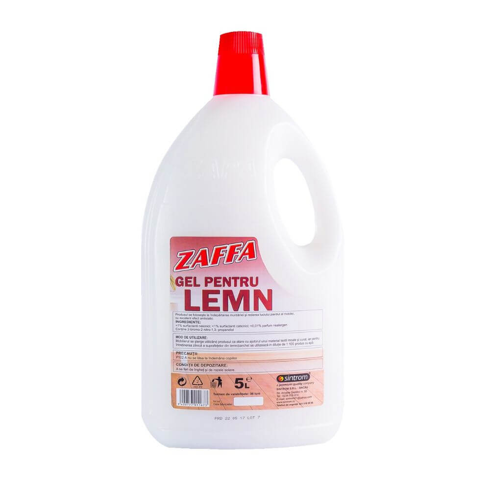 Gel Lichid ZAFFA pentru Suprafete din Lemn, Cantitate 5 L, Solutie pentru Pardoseli din Lemn, Solutie Curatare Pardoseli Lemn, Detergent Lichid pentru Podele, Detergent Lichid pentru Mobila din Lemn