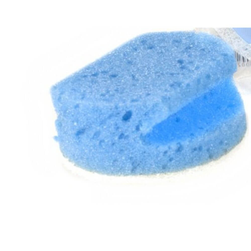 Burete OTI Clean pentru Teflon, 94x80x45 mm, Culoare Albastra, Spuma Poliuretanica si Fibra Abraziva, Bureti Curatare Teflon, Bureti de Vase, Bureti pentru Vase, Bureti de Spalat Vasele, Bureti cu Spuma pentru Teflon, Burete cu Fibra pentru Teflon