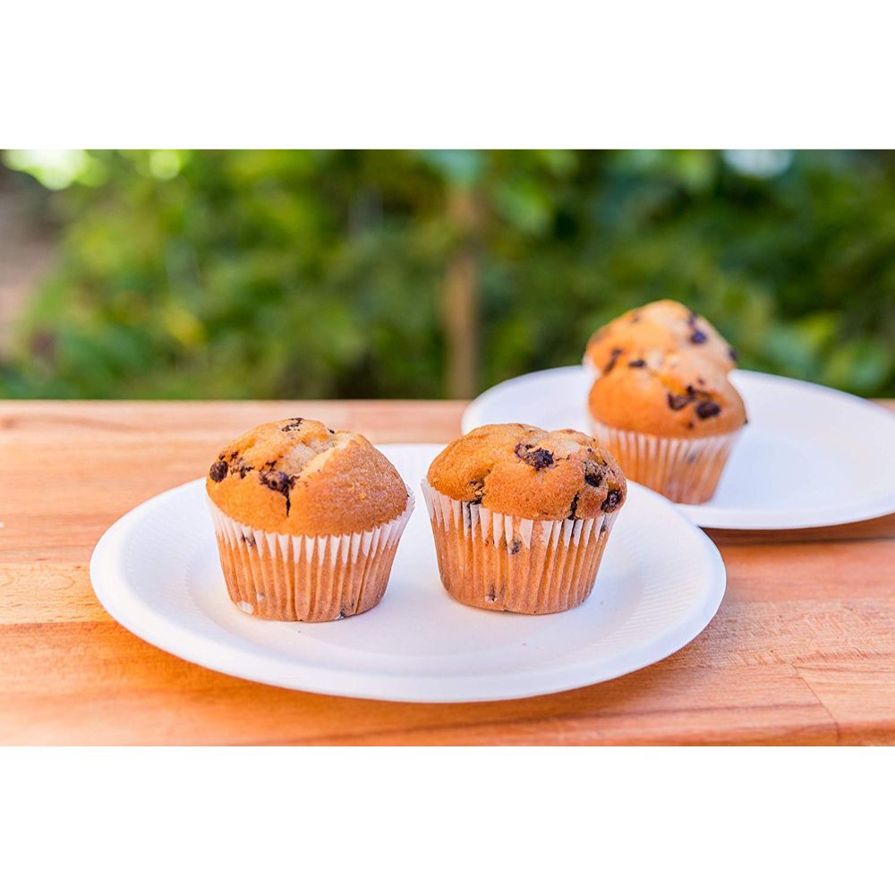 Farfurie Rotunda Biodegradabila, 22.5 cm, 50 Buc/Set, Trestie de Zahar, Farfurie Biodegradabila din Trestie de Zahar, Farfurie Patrata Biodegradabila, Farfurii Reciclabile, Farfurii Ecologice, Farfurii Biodegradabile de Unica Folosinta