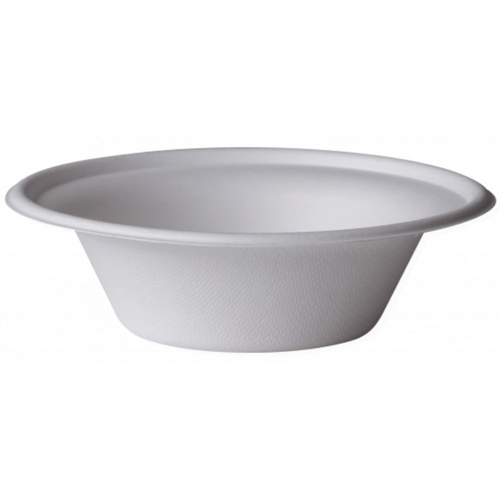 Boluri Biodegradabile, 400 ml, 50 Buc/Set, Culoare Alba, Boluri din Trestie de Zahar, Bol din Trestie de Zahar, Boluri de Unica Folosinta pentru Supe, Boluri de Unica Folosinta,  Boluri Ecologice, Boluri de Supa, Articole pentru Catering