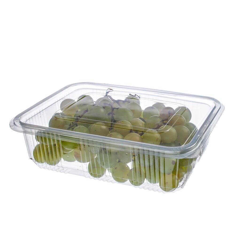 Caserole Capac Atasat, 190x120x70 mm, 100 Buc/Set, 1000 ml, Plastic Transparent, Caserole de Unica Folosinta, Caserole cu Capac din Plastic, Caserole din Plastic, Caserole Catering, Caserola cu Capac, Set de Caserole din Plastic