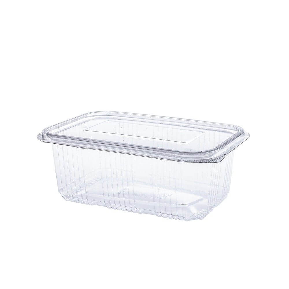 Caserola Capac Atasat, 230x190x70 mm, 100 Buc/Set, 2000 ml, Plastic Transparent, Caserole de Unica Folosinta, Caserole cu Capac din Plastic, Caserole din Plastic, Caserole Catering, Set Caserole din Plastic, Caserola din Plastic de Unica Folosinta