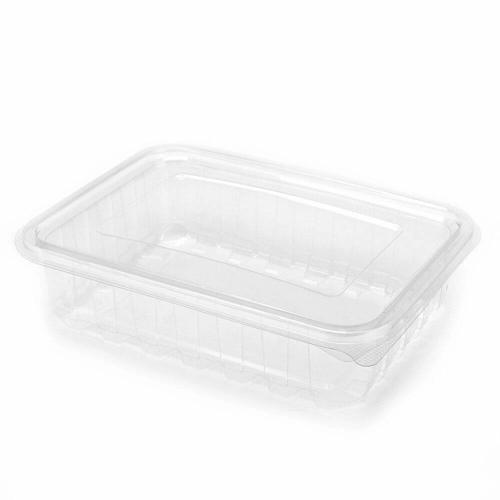 Caserole Capac Atasat, 185x125x55 mm, 100 Buc/Set, 750 ml, Plastic Transparent, Caserole de Unica Folosinta, Caserole cu Capac din Plastic, Caserole din Plastic, Caserole Catering, Caserola cu Capac, Set de Caserole din Plastic