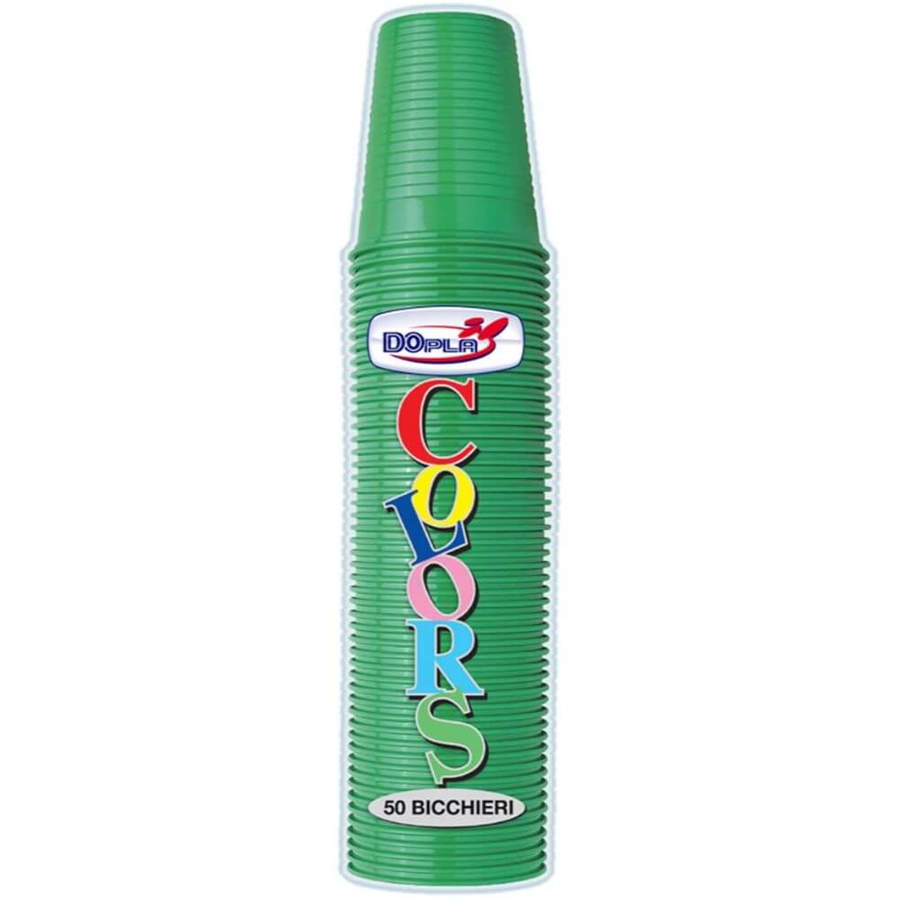 Pahare Plastic OTI Dopla, 50 Buc/Set, 200 ml, Culoare Verde, Pahare din Plastic de Unica Folosinta, Pahare Verzi de Unica Folosinta, Set Pahare de Unica Folosinta, Vesela de Unica Folosinta, Pahare de Plastic la Set, Pahare Plastic Catering