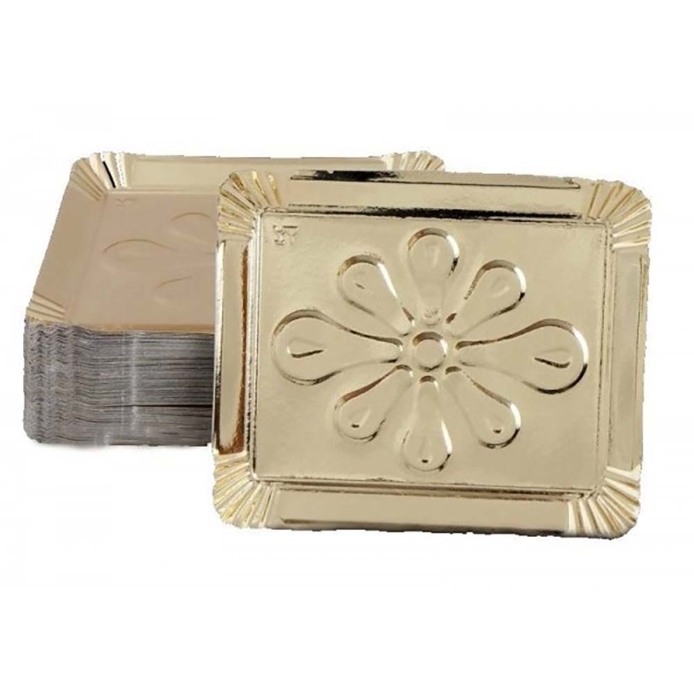 Tavite OTI T12, 24.5x34.5 cm, 100 Buc/Set, Carton Auriu, Tavite Unica Folosinta, Tavite de Carton Auriu, Tavite din Carton, Tavite de Carton Patiserii, Tavite Catering, Tavite Aurii pentru Prajituri, Suporturi Carton pentru Parjituri, Platouri Cofetarie