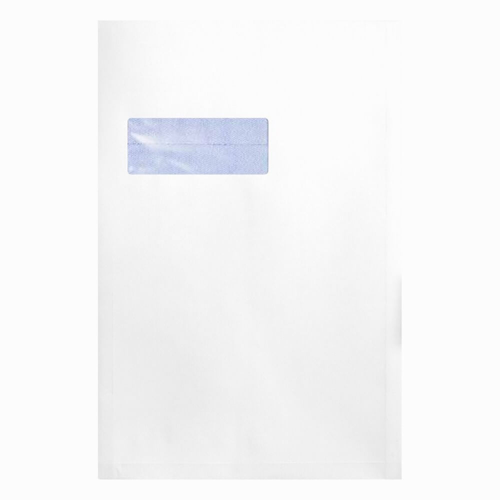 Plicuri Albe C4 cu Fereastra Stanga, Dimensiune 229x324 mm, 100 Buc/Bax, Lipire Autoadeziva