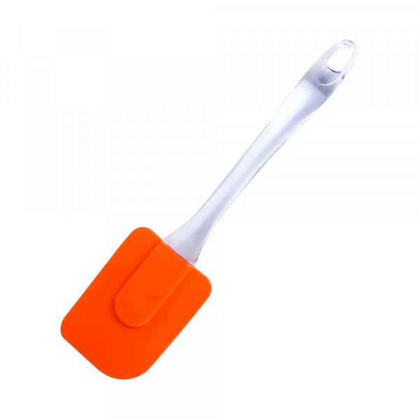 Paleta Din Silicon Pentru Ornat, Maner Din Plastic Cu Spatula Atasata, Culoare Portocaliu