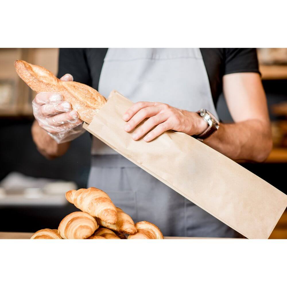Set 1000 Pungi Hartie cu Fereastra BOPP, 12x5x60 cm, Bax Pungi pentru Patiserii si Brutarii, Pungi cu Fereastra pentru Baghete, Ambalaje Hartie pentru Patiserii si Brutarii, Set Pungi Hartie Fereastra pentru Paini Lungi, Pungi Hartie Franzele