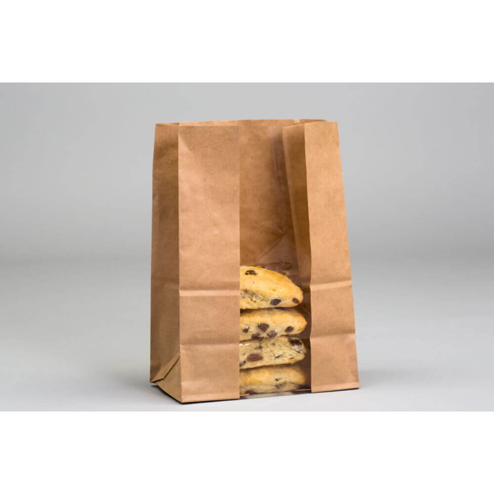 1000 Pungi Hartie cu Fereastra BOPP, 20x8x39 cm, pentru Patiserii si Brutarii, Pungi cu Fereastra, Pungi de Hartie cu Fereastra BOPP, Pungi Hartie Natur pentru Patiserii si Brutarii, Pungi Hartie Kraft cu Fereastra, Pungi Natur Patiserii si Brutarii