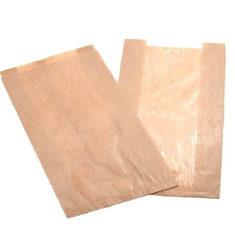 Pungi din Hartie cu Fereastra BOPP, 30x6x34 cm, 500 Buc/Bax, pentru Patiserii si Brutarii, BrandPaper, Pungi cu Fereastra, Pungi Hartie cu Fereastra BOPP, Pungi Natur Hartie pentru Patiserii si Brutarii, Pungi Hartie Kraft cu Fereastra