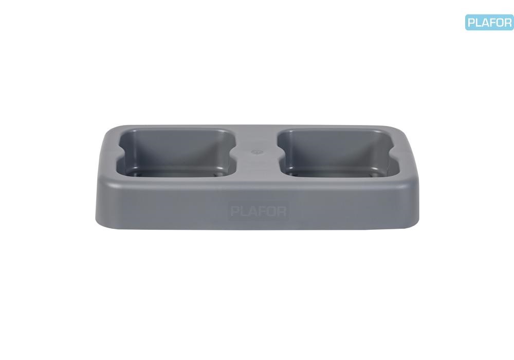 Suport Plastic Pentru 2 Cosuri Reciclare Selectiva (2 X 75l), 79 X 39 X H8.5cm, Plafor Fit
