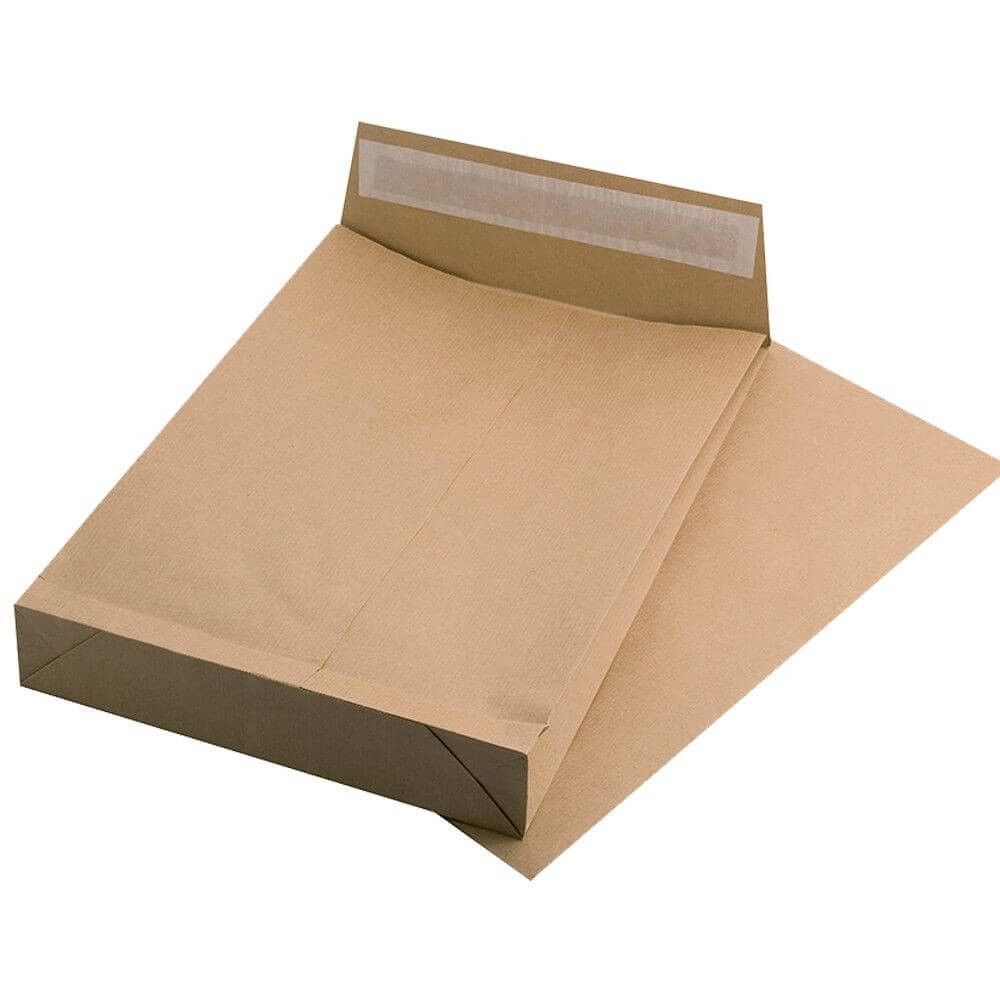 Plic cu Burduf C4, Dimensiune 229x324 mm, Plic Maro din Hartie Natur