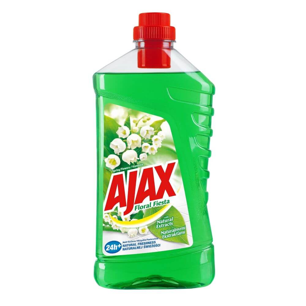 Detergent Universal de Pardoseli AJAX Flowers of Spring, Cantitate 1 Litru, Parfum de Flori de Primavara, Detergent Lichid pentru Pardoseli, Solutie pentru Podea, Detergent Lichid Ajax, Solutie Universala de Curatat, Produse de Curatenie