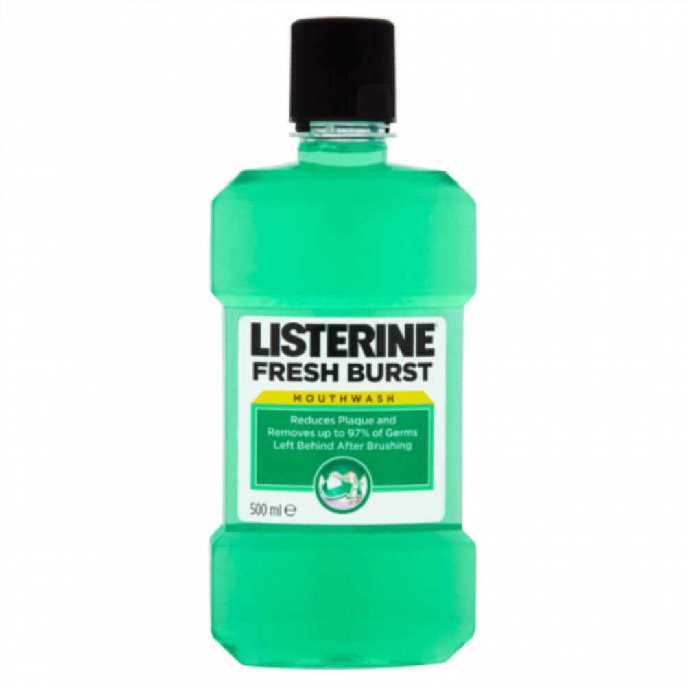Apa de Gura Listerine Fresh Burst, 500 ml, Menta, Alcool, Apa de Gura Listerine, Apa de Gura Mentolata, Produse Ingrijire Dentara, Ingrijire Orala, Produse pentru Sanatate Dentara, Ingrijire si Protectie Dentara