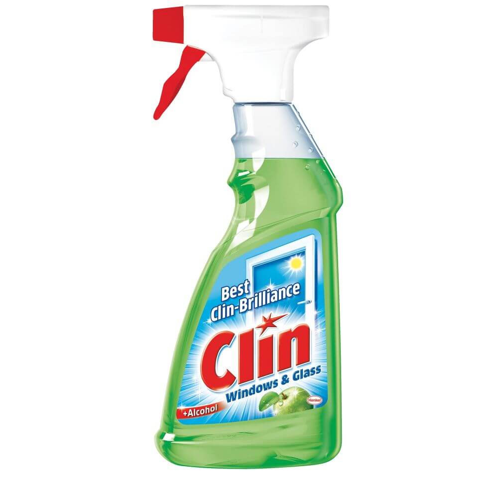 Detergent pentru Geamuri CLIN Apple, Cantitate 500 ml, Parfum de Mere Verzi, Solutie Curatat Geamuri cu Pulverizator, Detergent de Geamuri, Solutie Spalat Geamuri, Detergent Geamuri Clin, Detergent pentru Sticla, Solutii si Produse de Curatenie