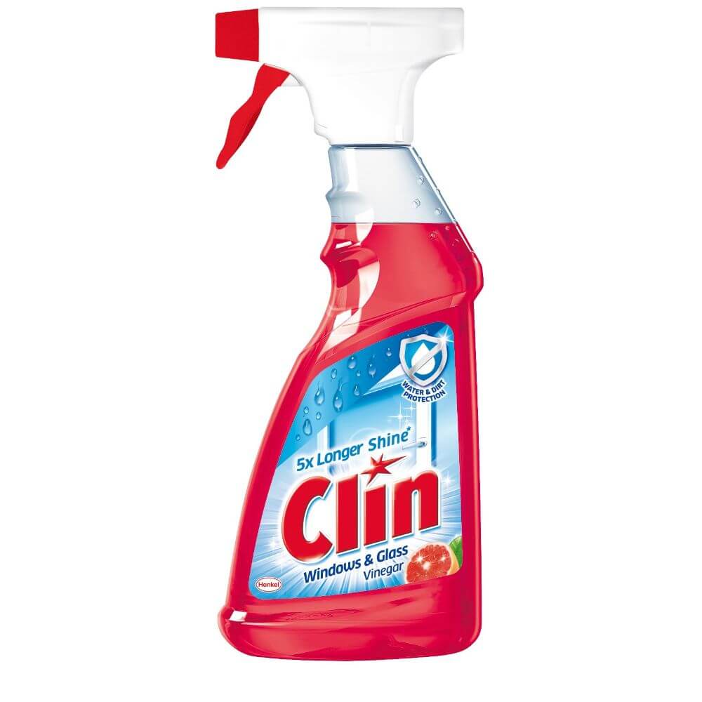 Detergent pentru Geamuri CLIN Vinegar, 500 ml, Parfum de Grapefruit, Solutie Curatat Geamuri cu Pulverizator, Detergent de Geamuri, Solutie Spalat Geamuri, Detergent Geamuri Clin, Detergent pentru Sticla, Solutii si Produse de Curatenie