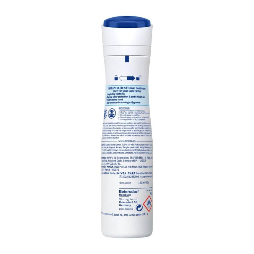 Spray Deodorant Nivea Fresh Natural, 150 ml, Bumbac, Deodorant Femei, Deodorant Spray Nivea, Antiperspirant Nivea, Deodorante si Antiperspirante Femei, Spray Antiperspirant, Ingrijire Corporala, Deodorante Nivea pentru Femei