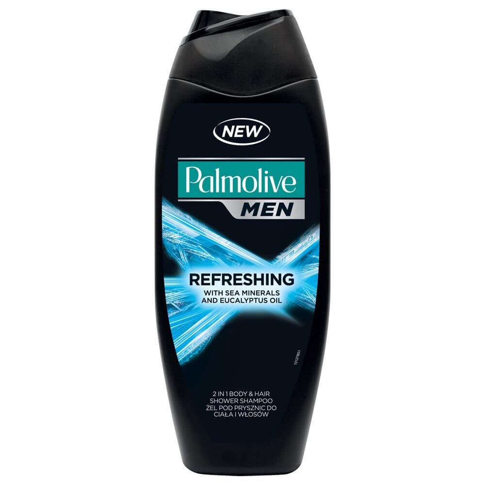 Gel de Dus PALMOLIVE Men Refreshing, 500 ml, Extract de Ulei de Eucalipt si Minerale Marine, 3 in 1, Geluri de Dus Palmolive, Gel de Corp, Geluri de Dus, Gel de Dus Palmolive, Gel de Dus Corp, Gel de Dus Hidratant, Gel de Dus Barbati