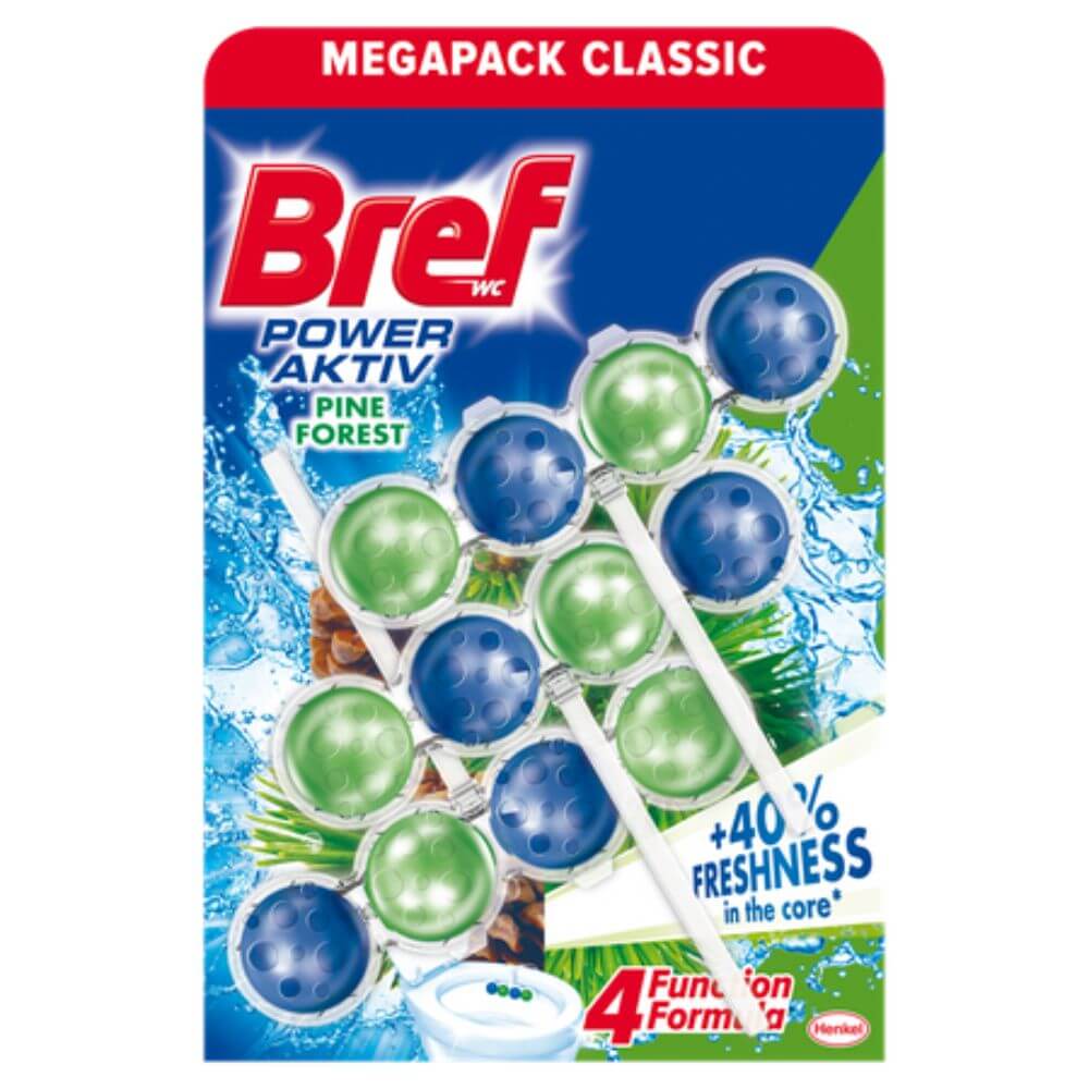 Odorizant WC Bref Power Aktiv Pine Forest, 3 Buc/Set, Cantitate 50 g, Parfum Pin, Odorizant Toaleta, Odorizant Anticalcar pentru WC, Odorizant pentru Toaleta cu Suport, Bile Odorizante WC, Odorizant Dezinfectant pentru WC Odorizant WC Bref Power Aktiv Pine Forest, 3 Buc/Set, Cantitate 50 g, Parfum Pin, Odorizant Toaleta, Odorizant Anticalcar pentru WC, Odorizant pentru Toaleta cu Suport, Bile Odorizante WC, Odorizant Dezinfectant pentru WC
