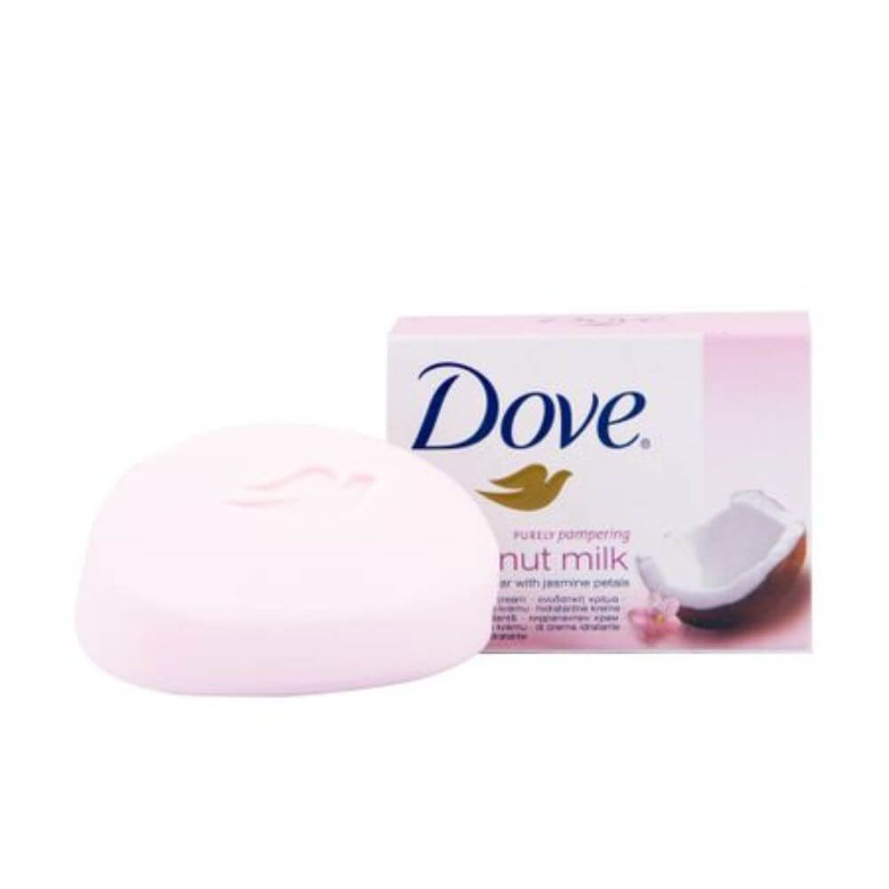 Sapun Solid DOVE Coconut Milk, Greutate 100 g, Parfum de Cocos, Sapun Solid Crema DOVE, Sapunuri Solide Dove, Sapun pentru Maini Uscate, Sapun Parfumat pentru Ingrijirea Mainilor, Sapun cu Parfum de Cocos