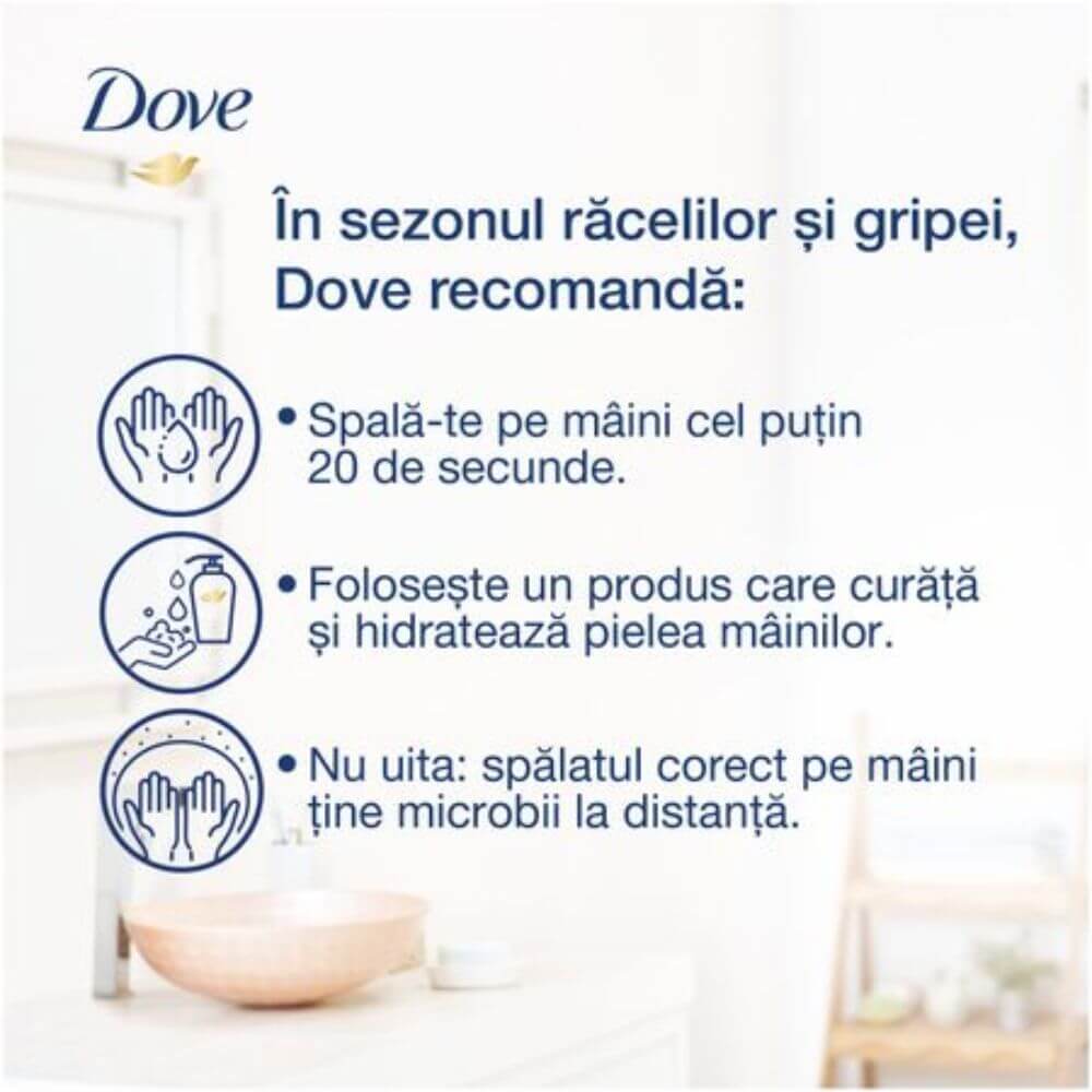 Sapun Solid DOVE Coconut Milk, Greutate 100 g, Parfum de Cocos, Sapun Solid Crema DOVE, Sapunuri Solide Dove, Sapun pentru Maini Uscate, Sapun Parfumat pentru Ingrijirea Mainilor, Sapun cu Parfum de Cocos