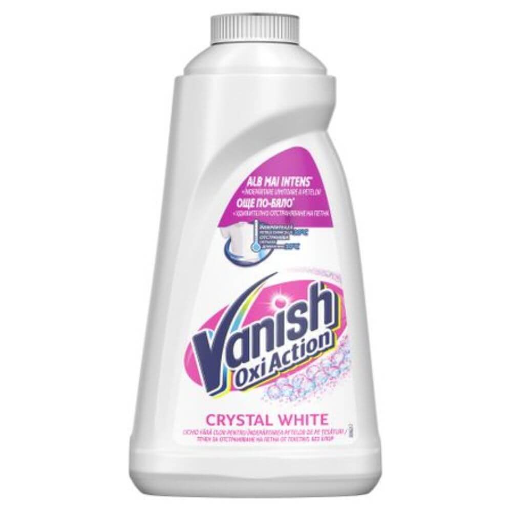 Solutie Rufe VANISH Oxi Action Crystal White,1L, Fara Clor, Detergent Automat pentru Haine Albe, Detergent Lichid pentru Haine Albe, Solutii Curatare a Hainelor Albe, Solutii pentru Haine Albe Solutie Rufe VANISH Oxi Action Crystal White,1L, Fara Clor, Detergent Automat pentru Haine Albe, Detergent Lichid pentru Haine Albe, Solutii Curatare a Hainelor Albe, Solutii pentru Haine Albe